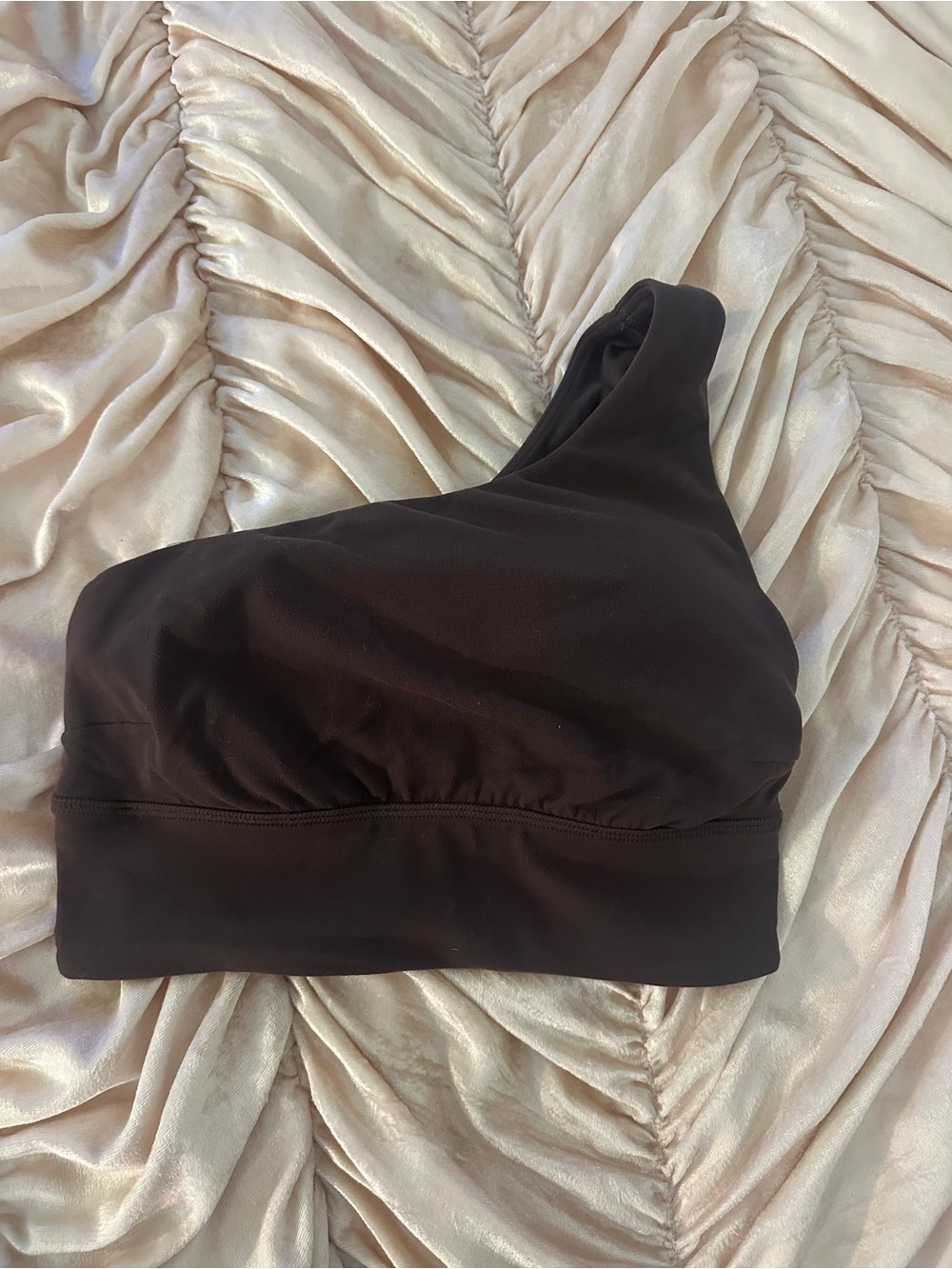 One-Shoulder Brown Sports Bra